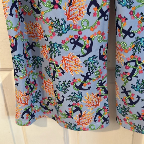 NWT Southwind Apparel Nylon & Spandex Tossed Anchor Wide Leg Palazzo Pants - Picture 4 of 9